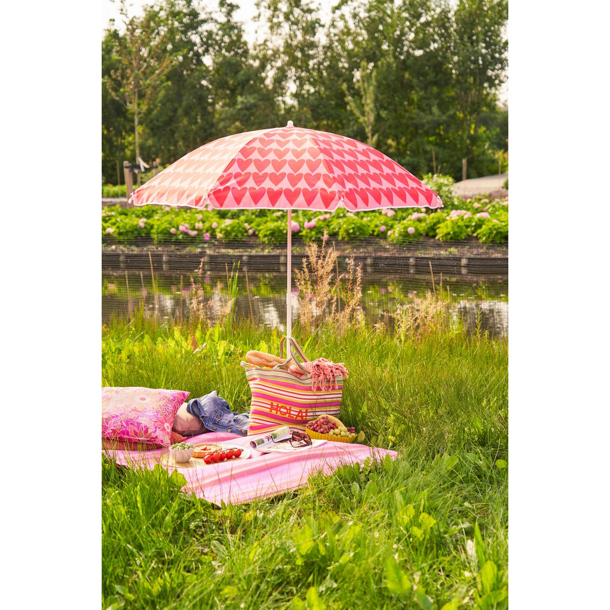 Heart Strandparasol Roze