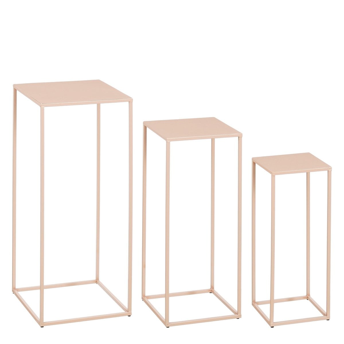Quinty Bijzettafel Vierkant Set van 3 - Roze