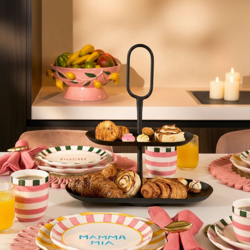 Rama Etagere 2 Laags Rechthoek - Zwart