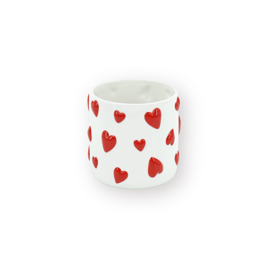 Love Bloempot - Wit & Rood - Klein