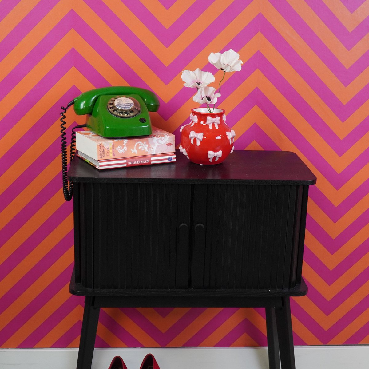 Bonded Belly Vaas - Rood & Roze - Klein