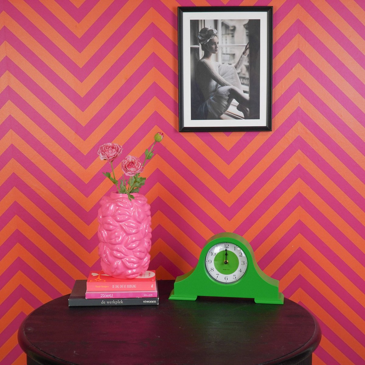 Retro Muse Mantel Klok - Groen