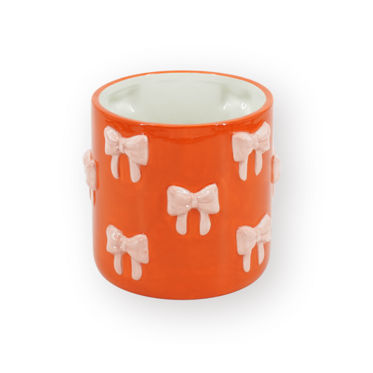 Strik Bloempot - Groot - Oranje & Roze