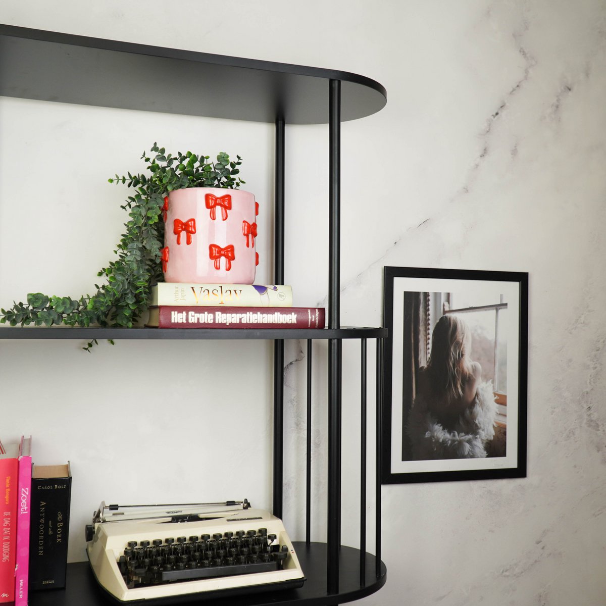 Strik Bloempot - Groot - Roze & Rood