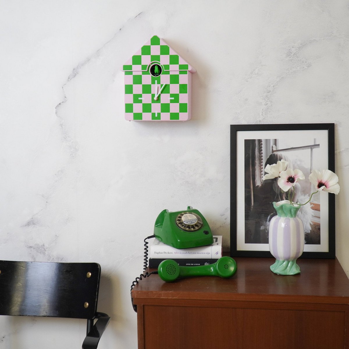 Cuckoo Klok – Groen/Roze