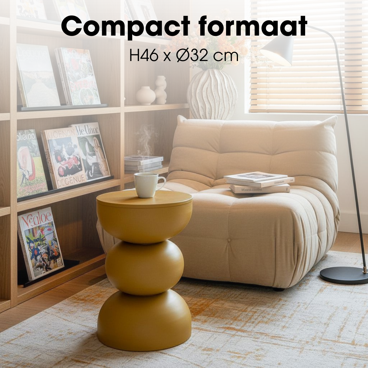 Luna Bijzettafel - Geel