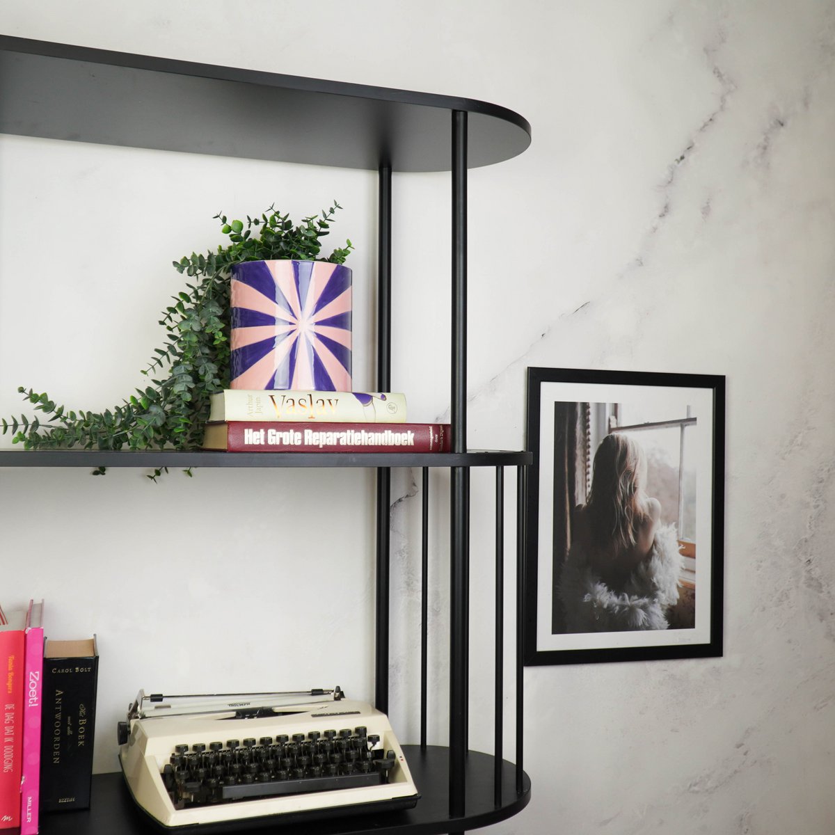 Swirl Bloempot - Blauw & Roze