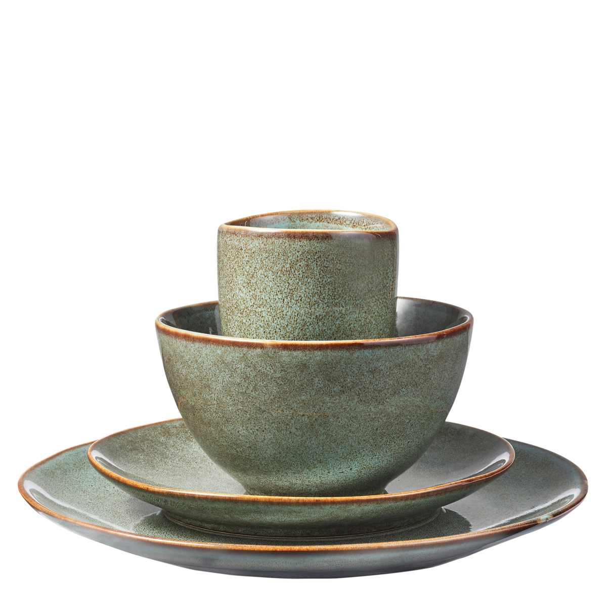 Tabo Serviesset 4 Persoons - Grijs/Groen