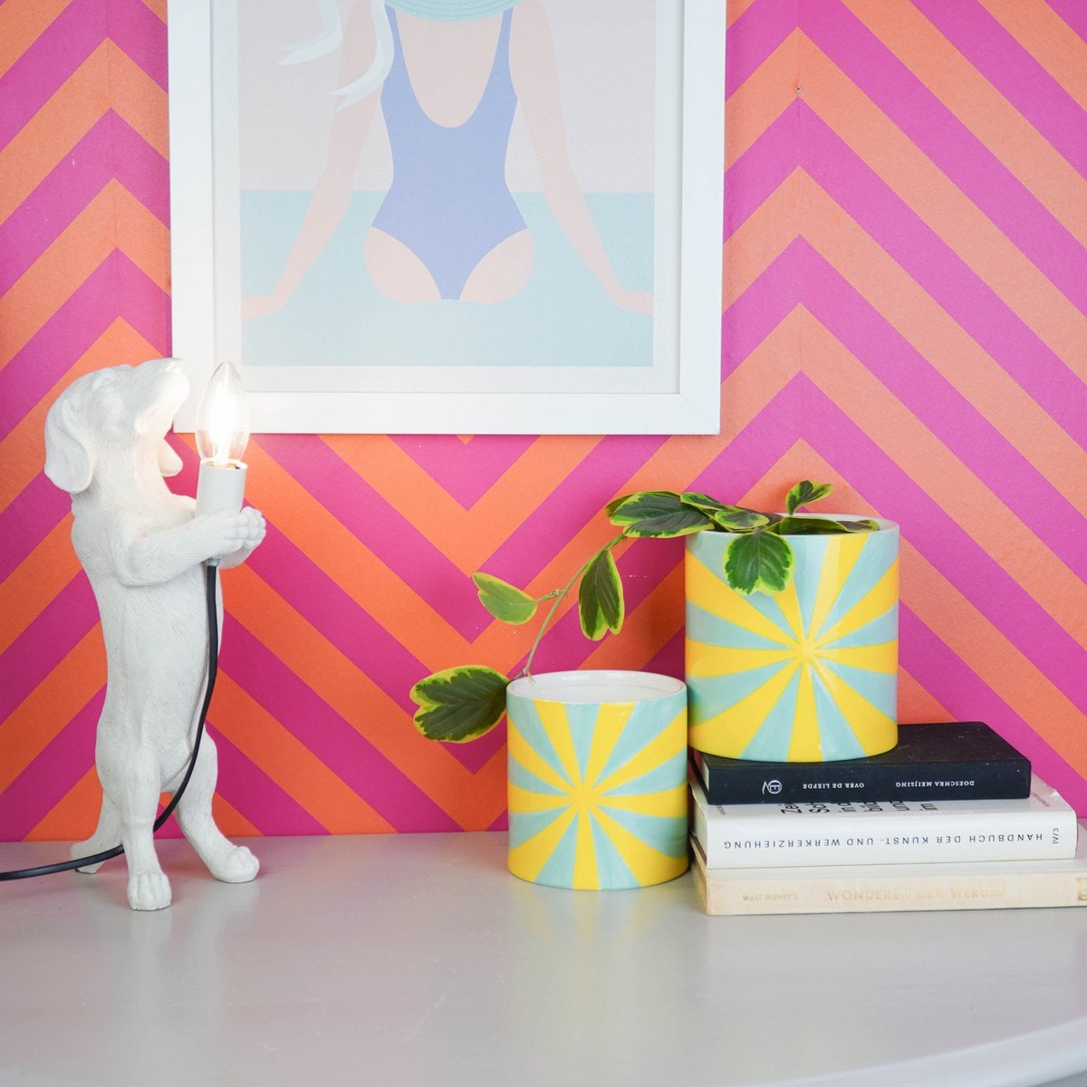 Swirl Bloempot - Geel & Groen