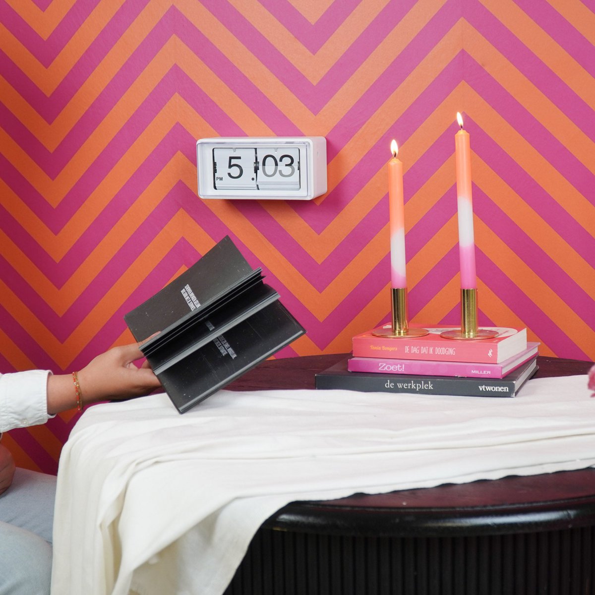 Tempo Flip Klok - Wit