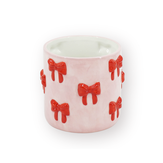 Strik Bloempot - Groot - Roze & Rood