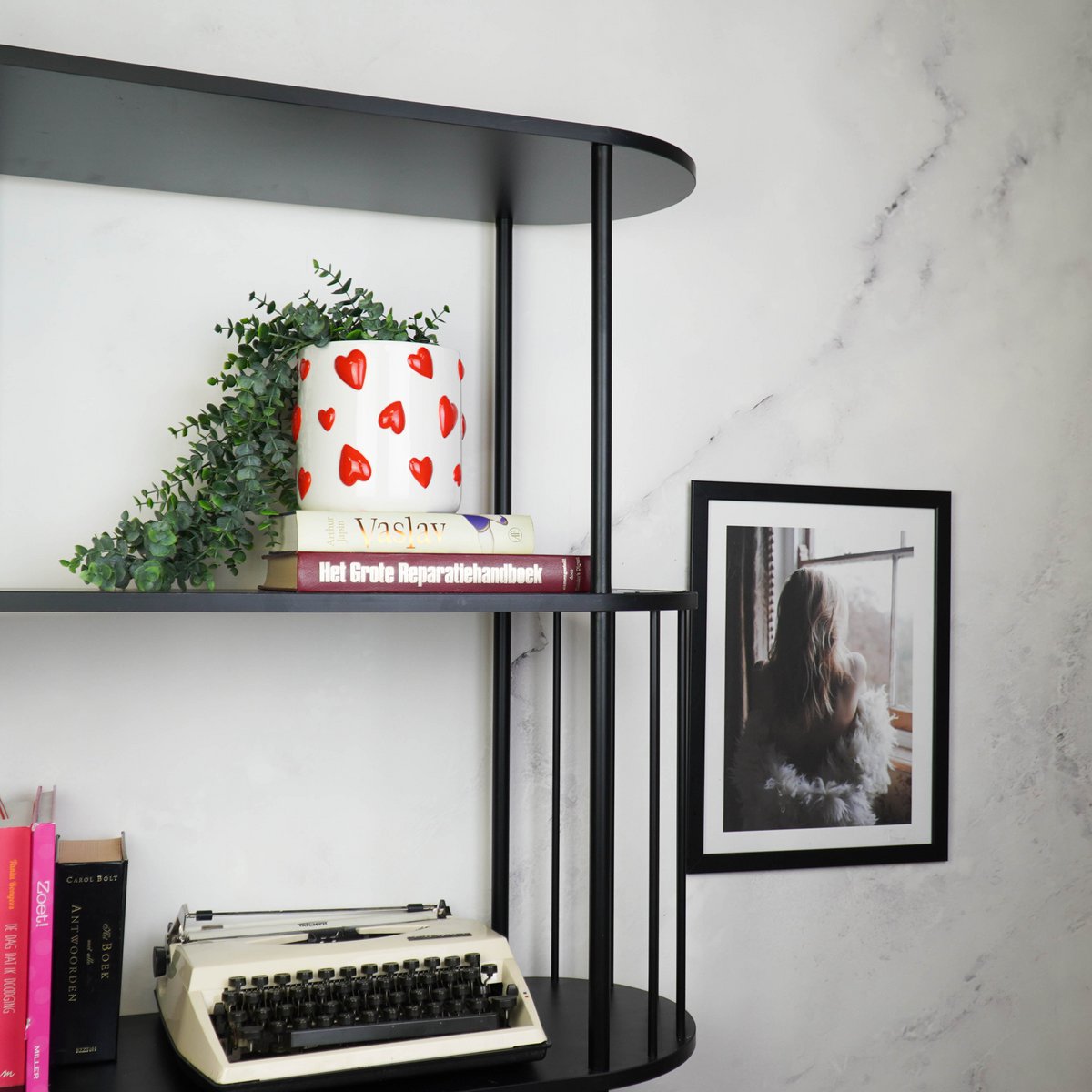Love Bloempot - Wit & Rood - Groot