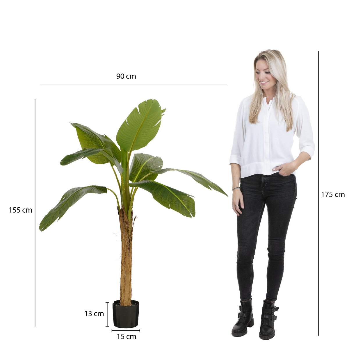 Kunstplant Bananenboom H155 x Ø90