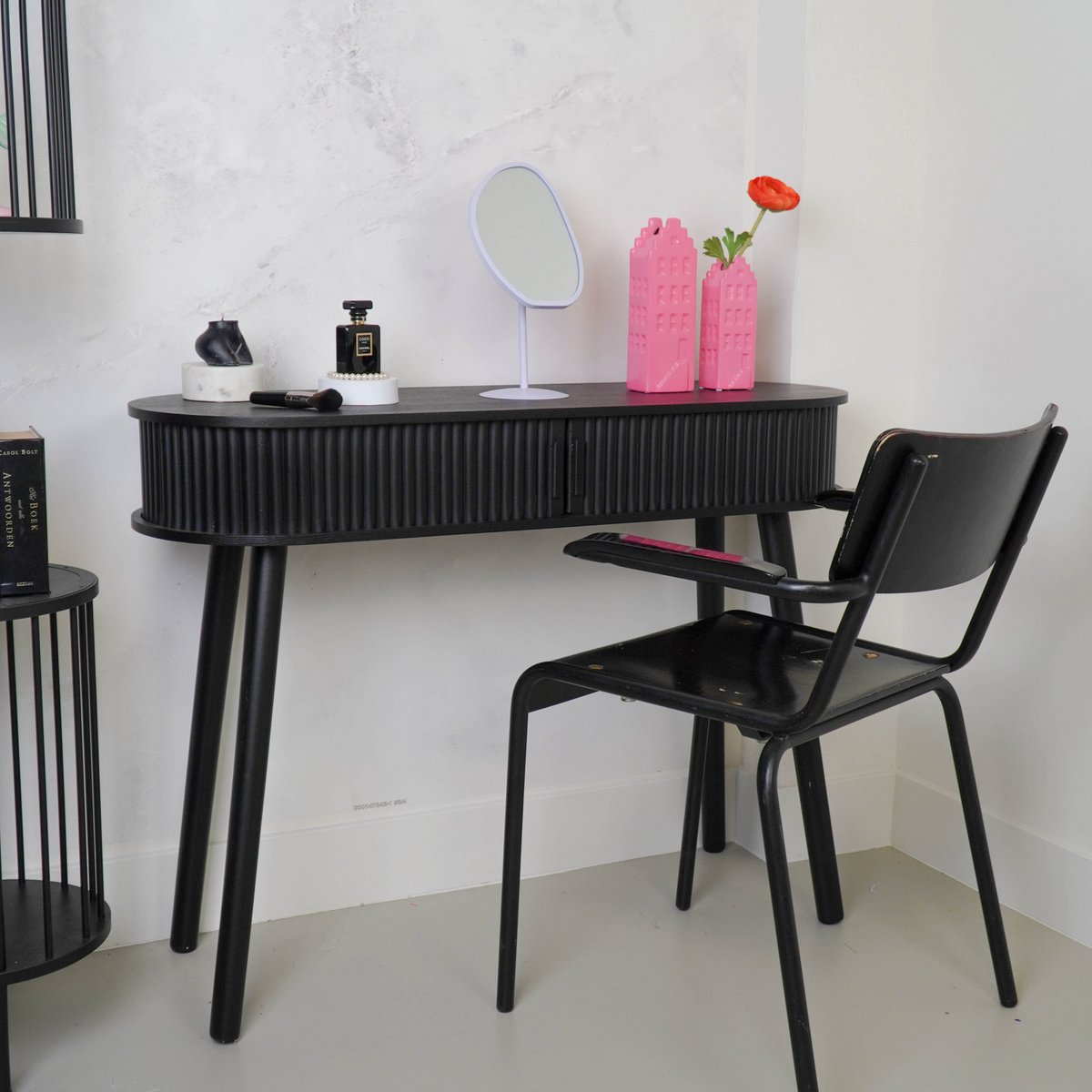 Slat Slide Bijzettafel - Zwart - Groot