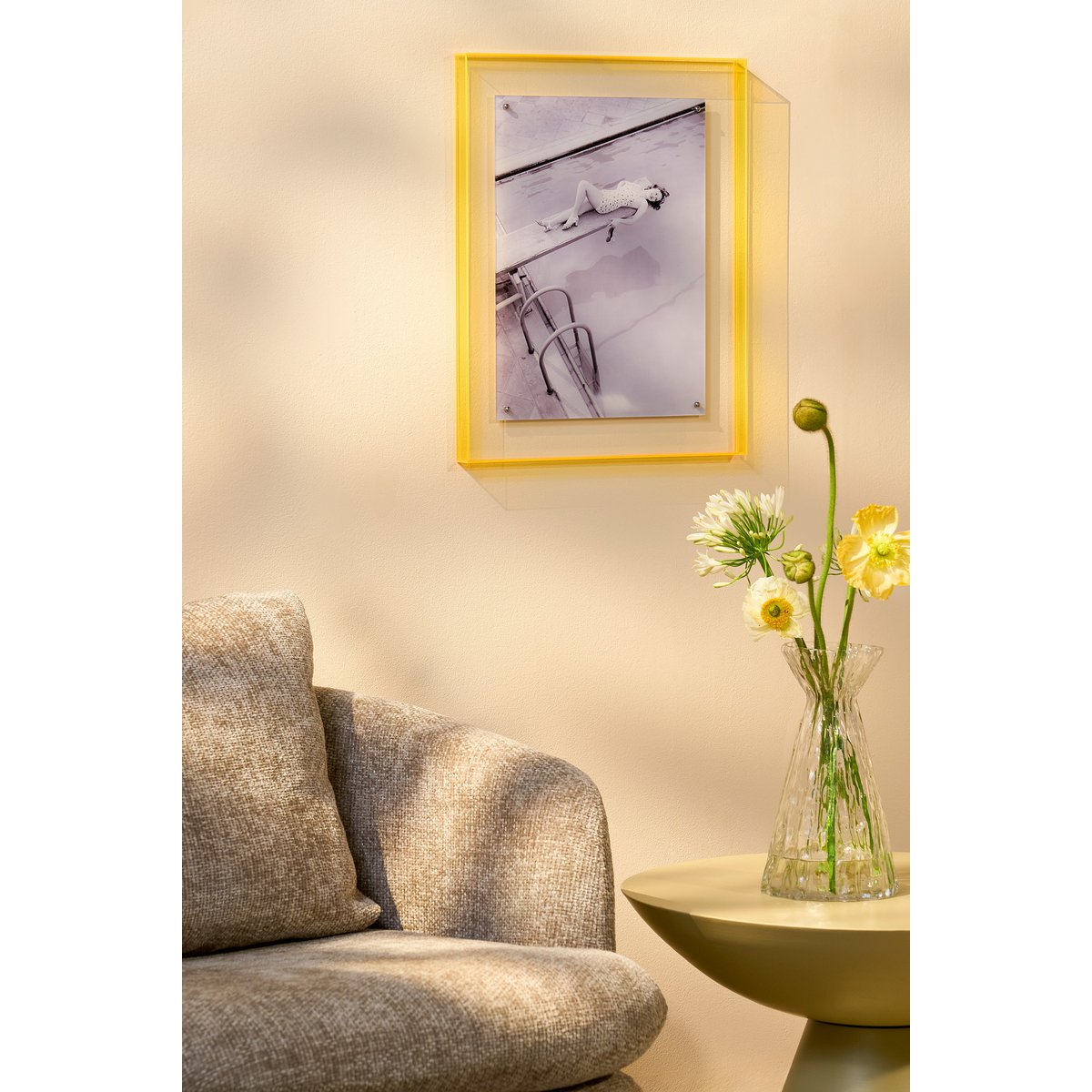 Diver in Yellow Wanddecoratie