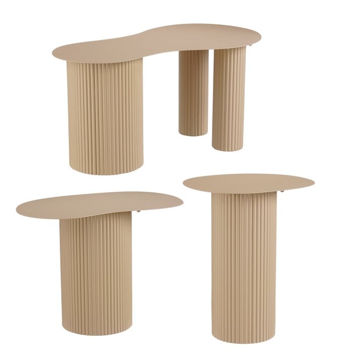 Lux - Organisch tafel set van 3 - Bruin