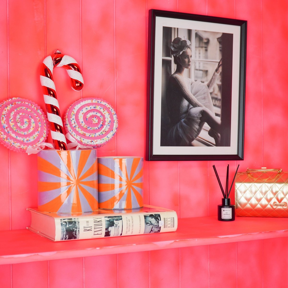 Swirl Bloempot - Lila & Oranje