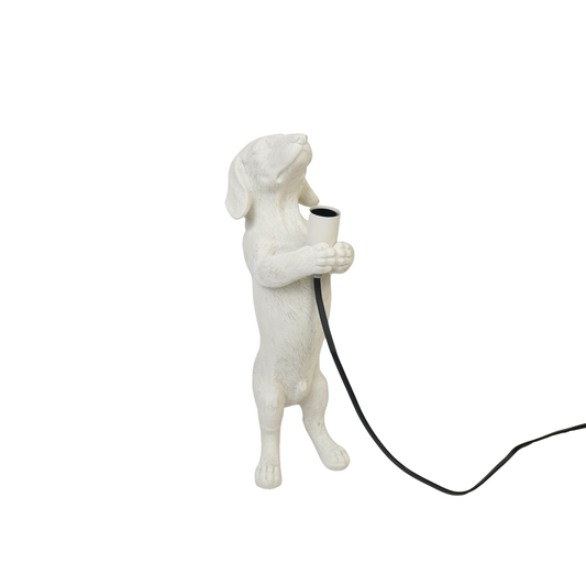 Dachshund Tafellamp - Creme