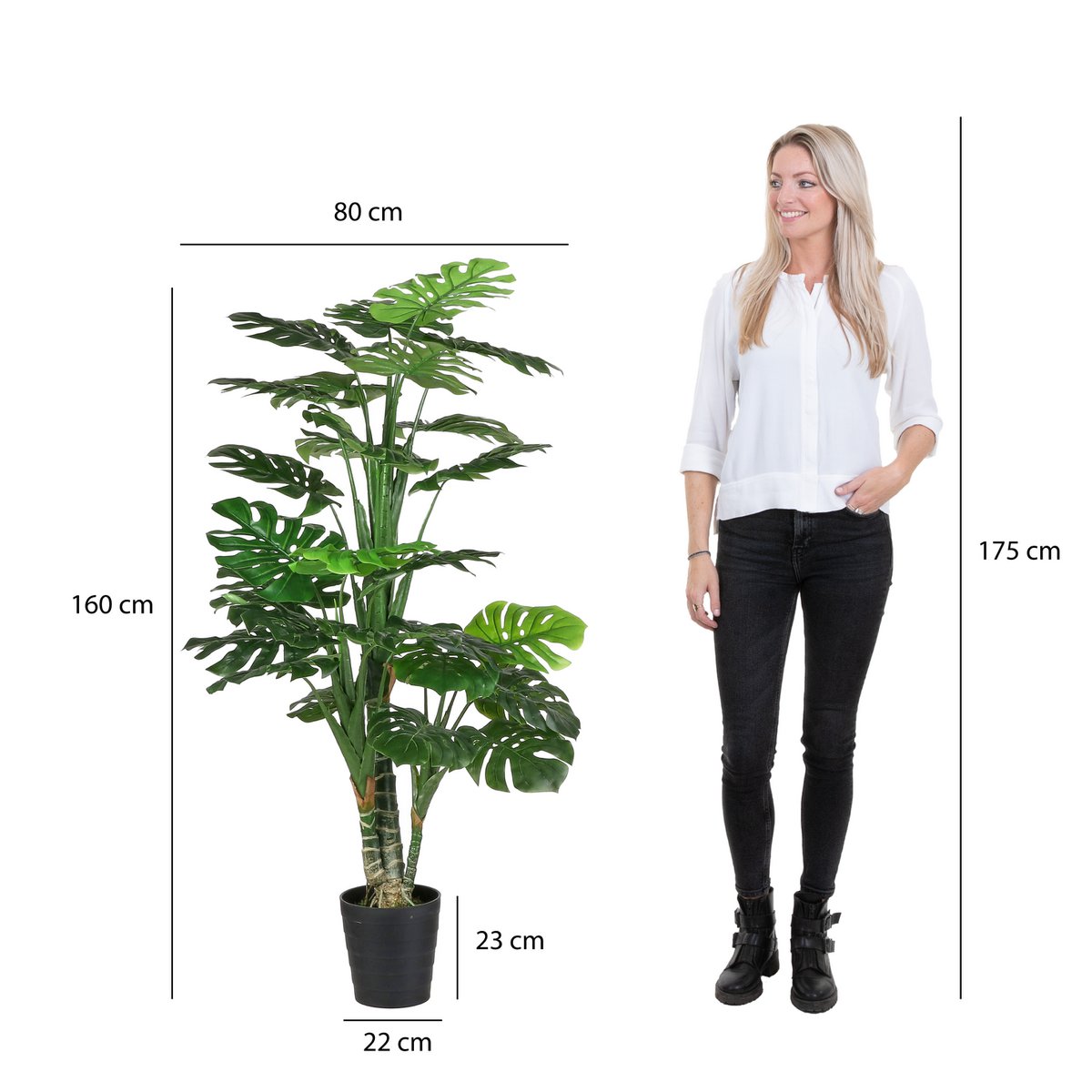 Monstera Kunstplant H160 x Ø80