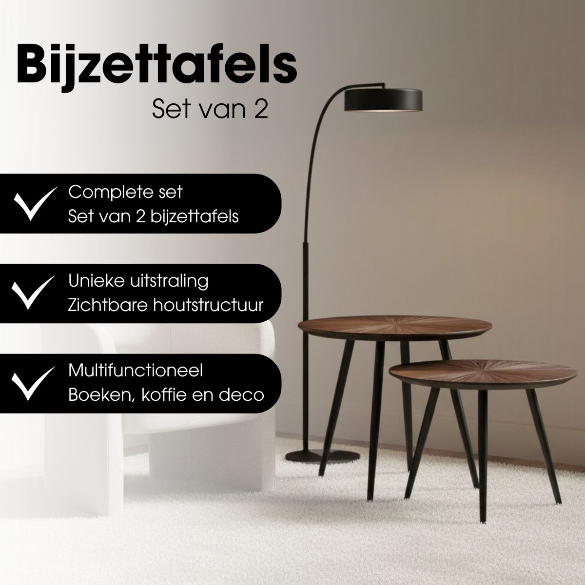 Dane Bijzettafel Set van 2