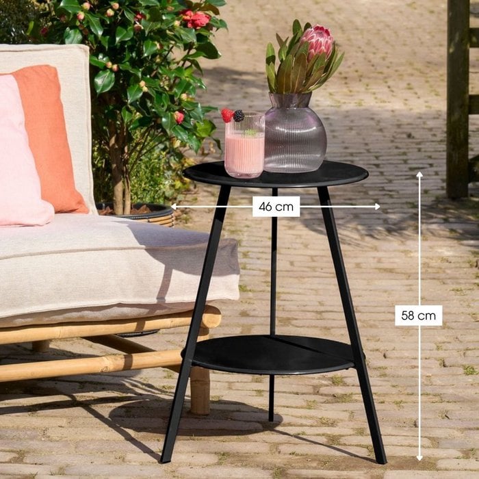 Seatle Bijzettafel - Dubbel - Zwart