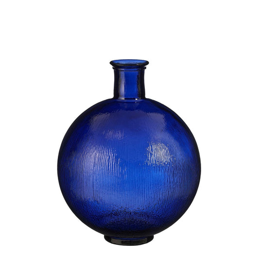 Firenza Ronde Fles Vaas Donkerblauw