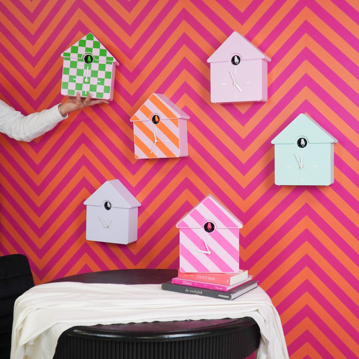 Cuckoo Klok – Groen/Roze