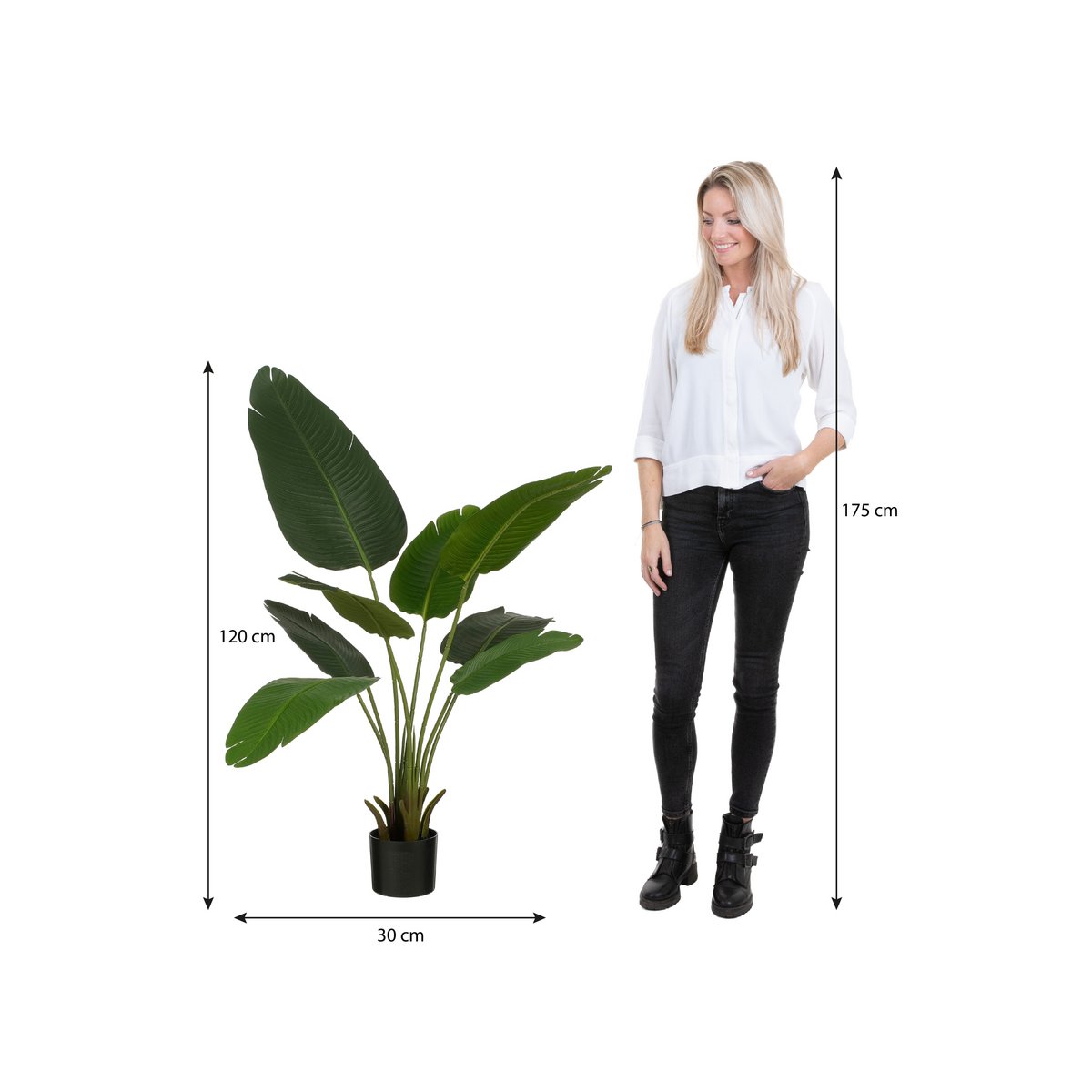 Kunstplant Bananenboom H120 x Ø30