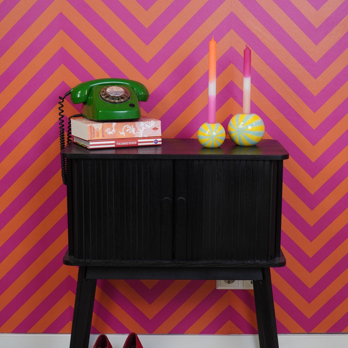 Swirl Kandelaar - Groen & Geel