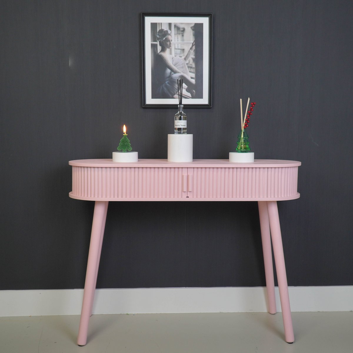 Slat Slide Bijzettafel - Roze - Groot
