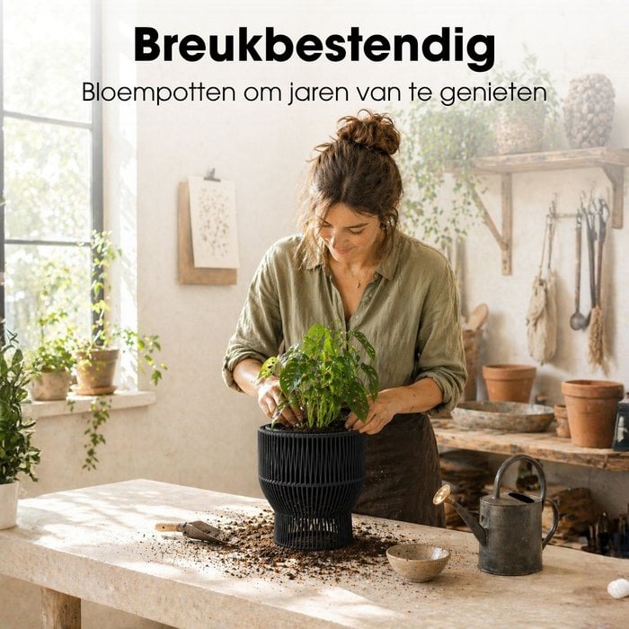 Peta Elevate Bloempot - Set van 3 - Zwart