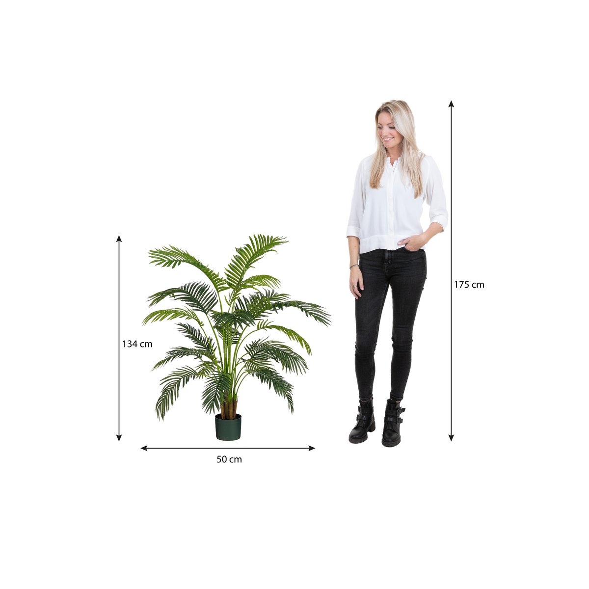 Areca Palm Kunstplant in Pot H134 x Ø50