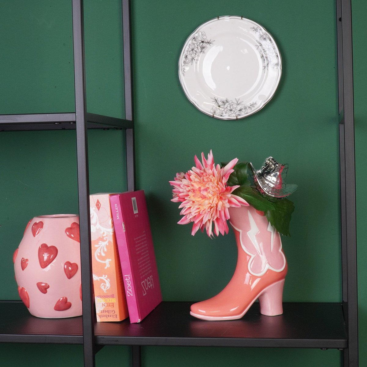 Kiss Me Boot Vaas - Roze met Hoed