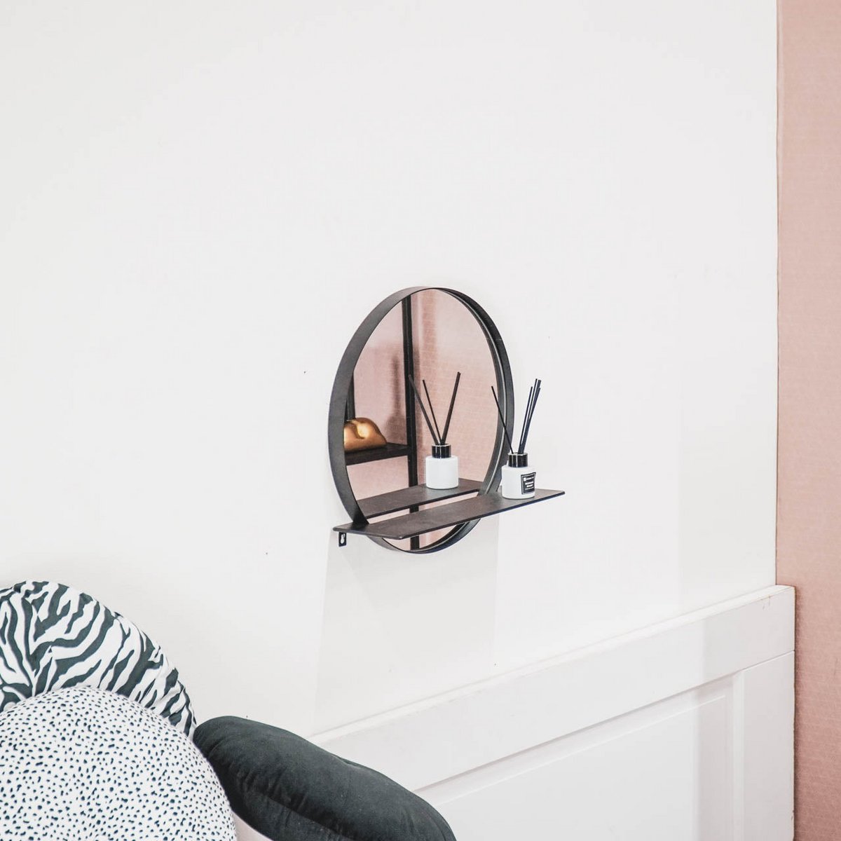 Halo Shelf Spiegel - Zwart