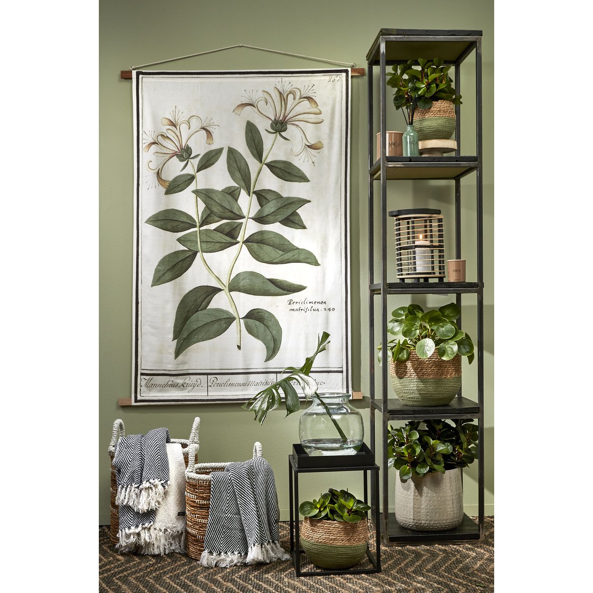 Jorck DuoTone Plantenmand Set van 3 Groen