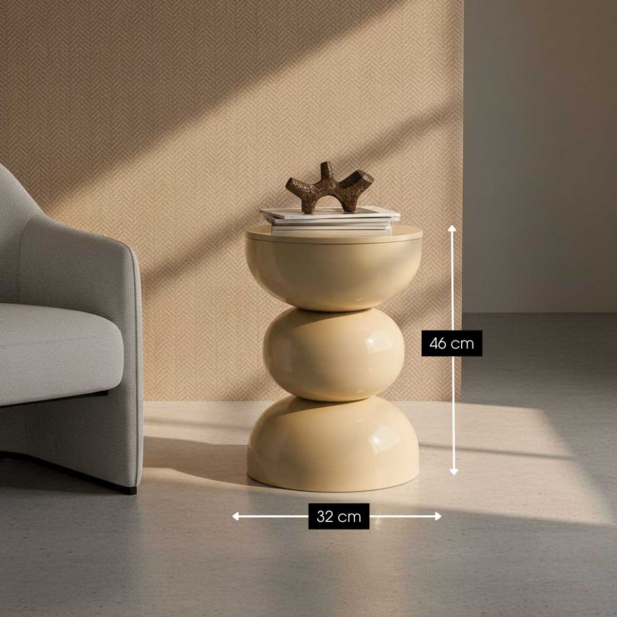 Luna Bijzettafel - Beige