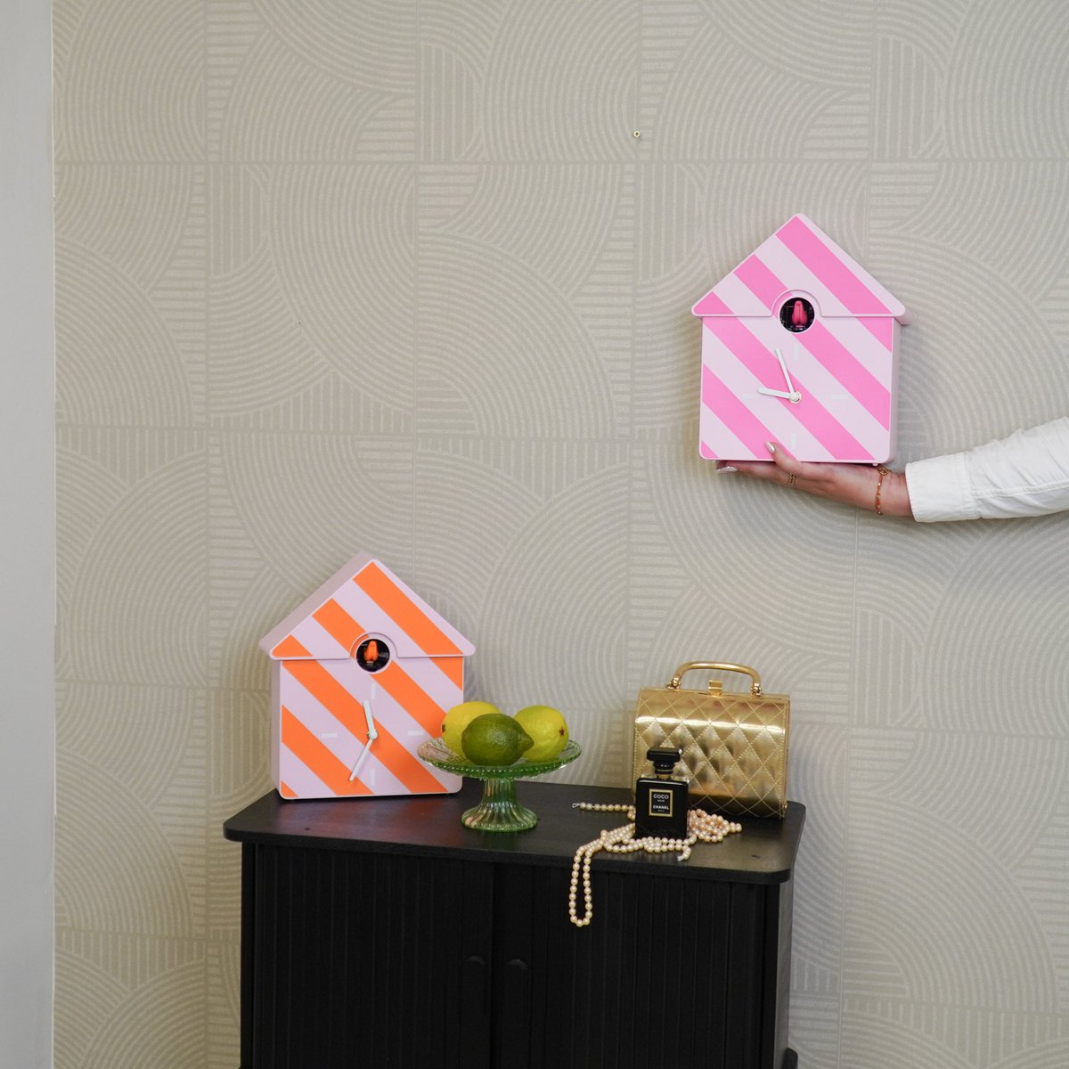 Cuckoo Klok – Oranje/Roze