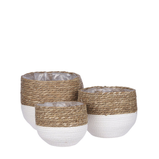 Jorck DuoTone Plantenmand Set van 3 Wit