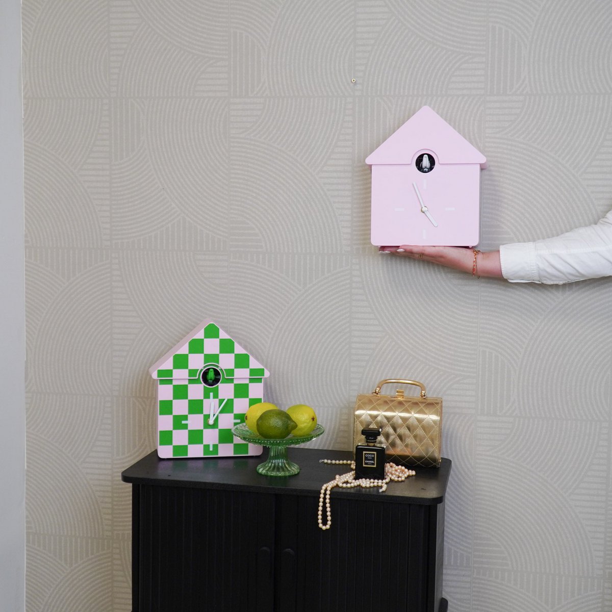 Cuckoo Klok – Groen/Roze