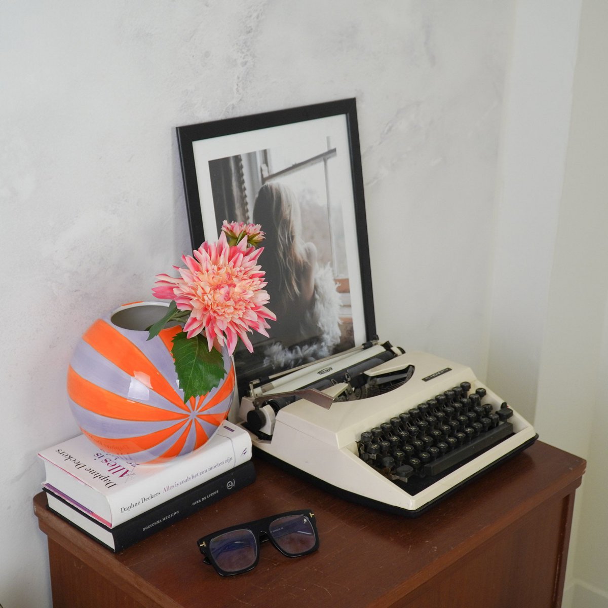 Swirl Vaas - Lila & Oranje