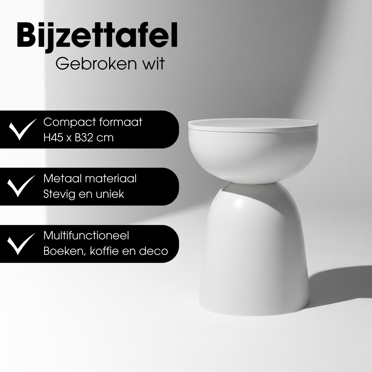 Elliott Bijzettafel - Wit