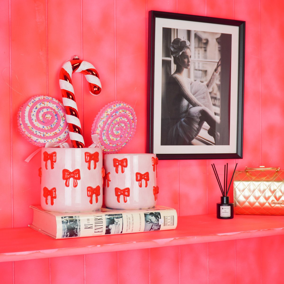 Strik Bloempot - Klein - Roze & Rood