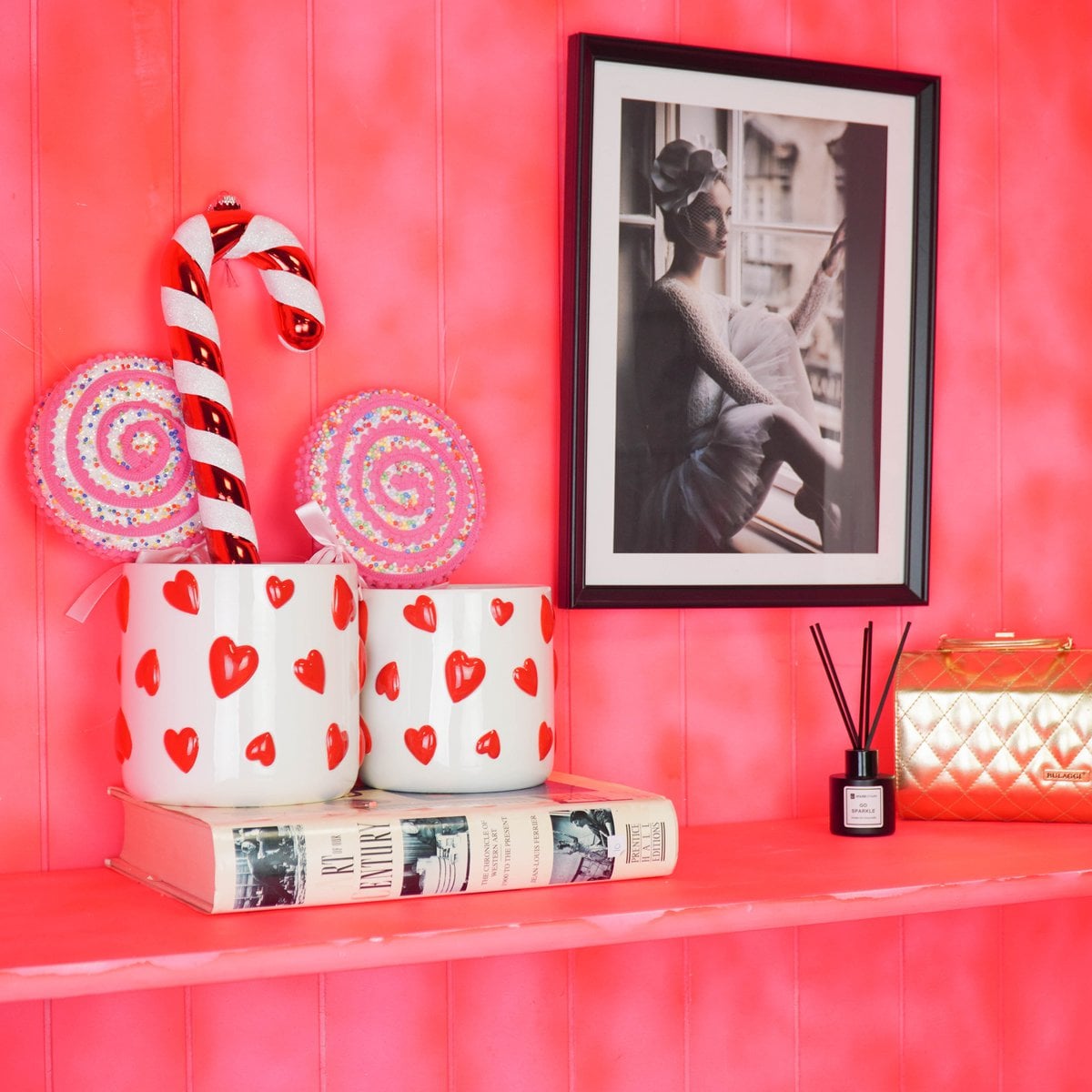 Love Bloempot - Wit & Rood - Groot