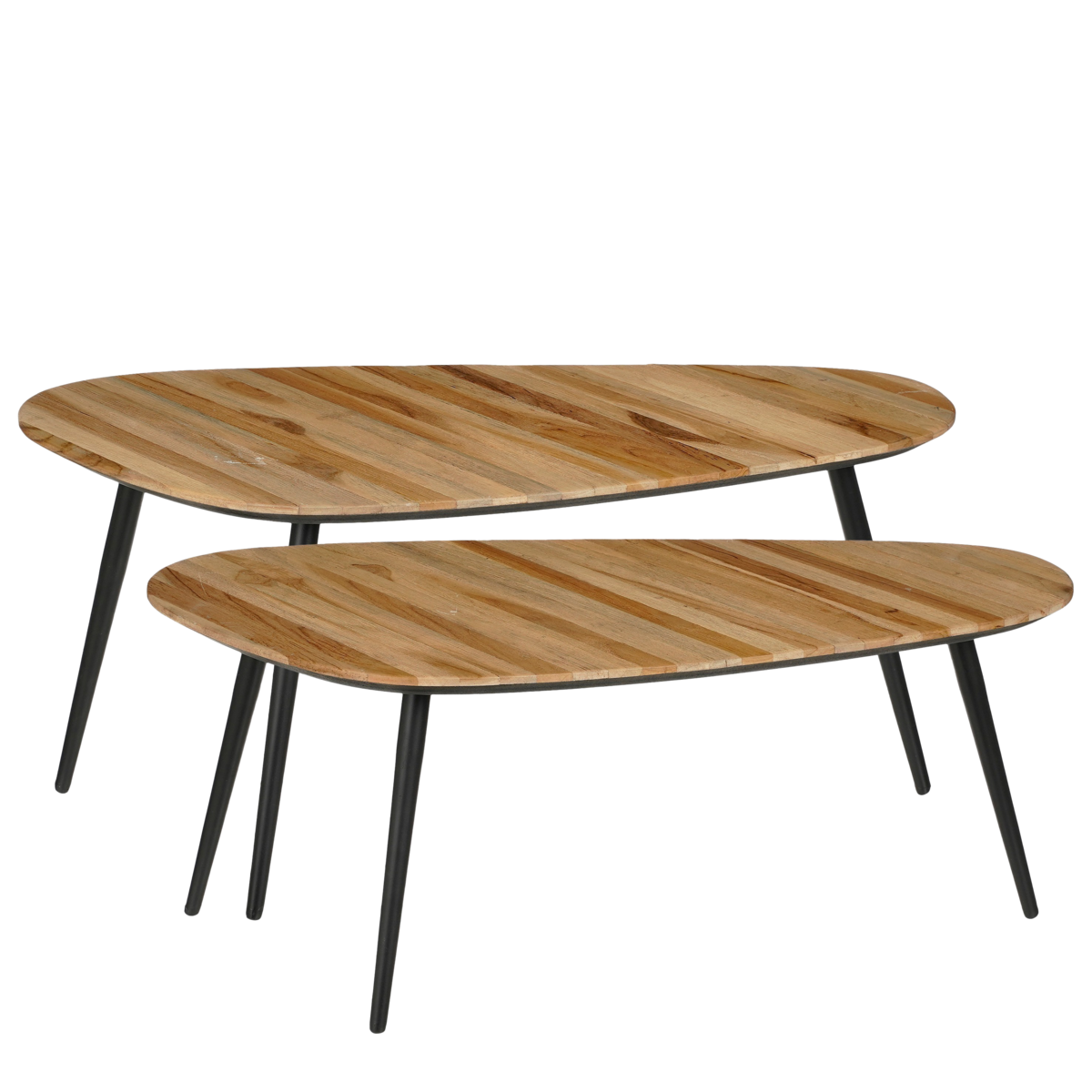 Jailey Ovale Bijzettafel Set van 2 Bruin
