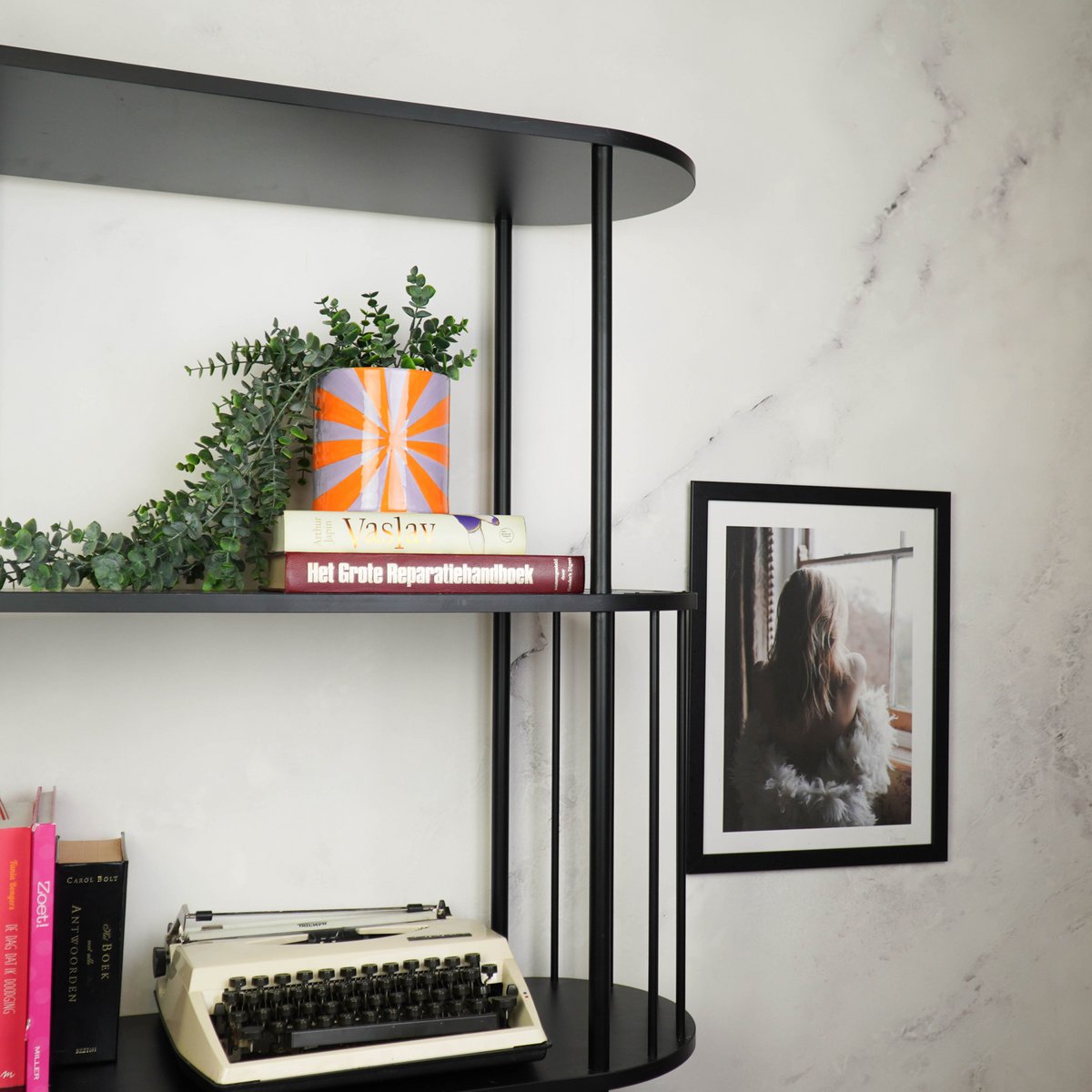 Swirl Bloempot - Lila & Oranje