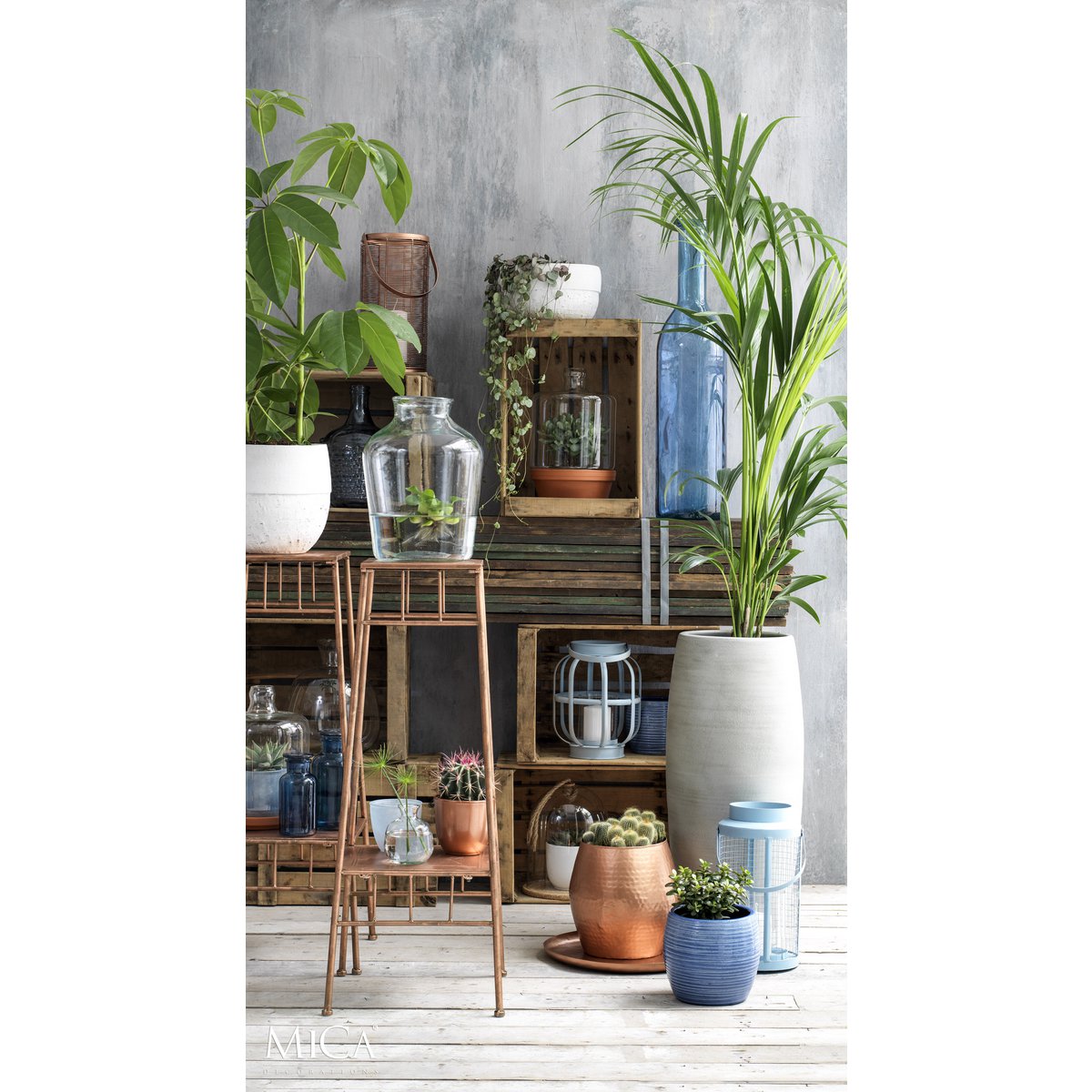 Rioja Fles Vaas - Blauw - Groot