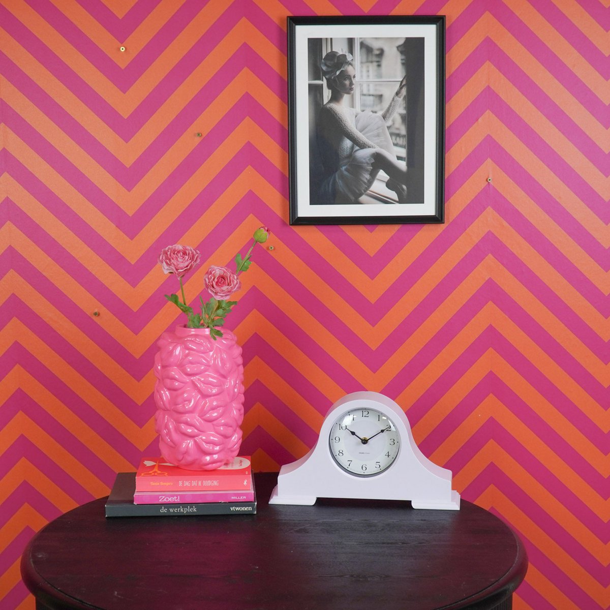 Retro Muse Mantel Klok - Lila